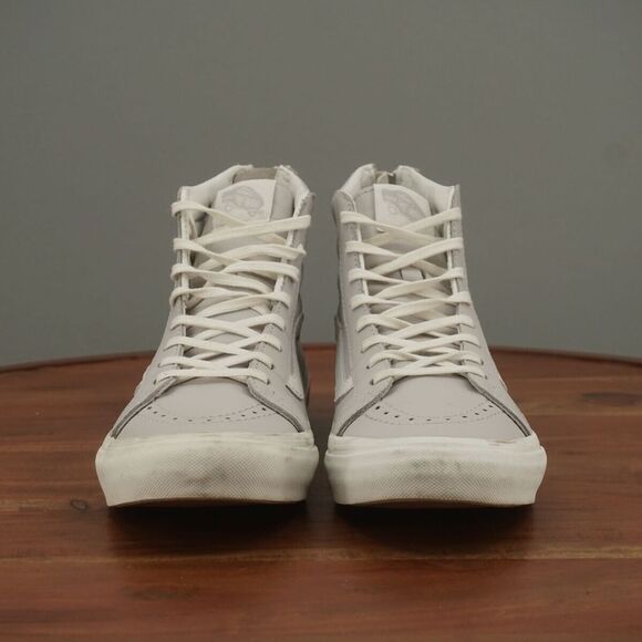 Vans Womens Sk8-Hi Slim Sneakers Shoes Lace Up Gray Leather Size 8.5 - Picture 3 of 9